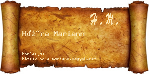 Héra Mariann névjegykártya